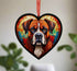Boxer Stained Glass Effect Heart Suncatcher